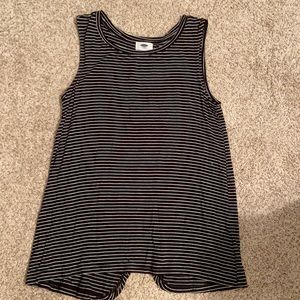 Black and white stripped tank